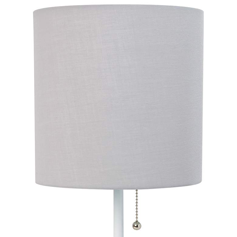 Image 3 Oslo 19 1/2 inch High White USB Table Desk Lamp with Gray Shade more views