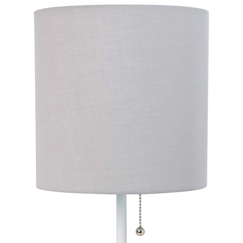 Image 3 Oslo 19 1/2" High White USB Table Desk Lamp with Gray Shade more views