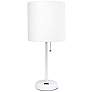 Oslo 19 1/2" High White USB Table Desk Lamp with White Shade