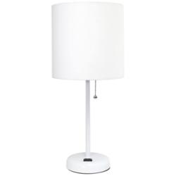Oslo 19 1/2&quot; High White USB Table Desk Lamp with White Shade