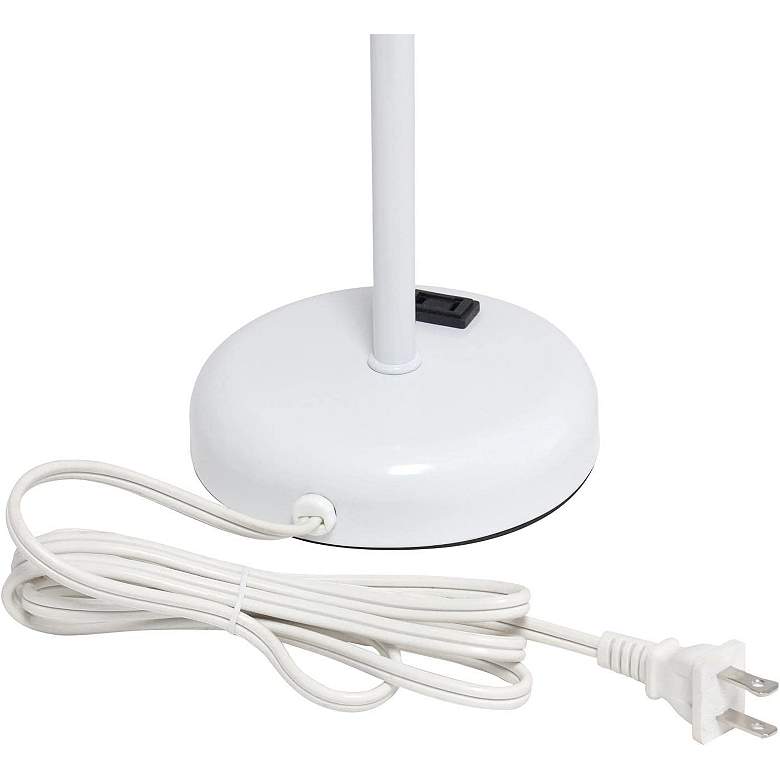 Image 7 Oslo 19 1/2" High White USB Table Desk Lamp with White Shade more views
