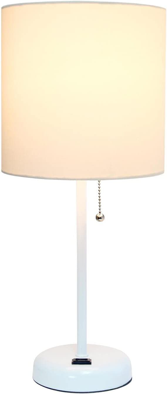Oslo 19 1/2" High White USB Table Desk Lamp with White Shade