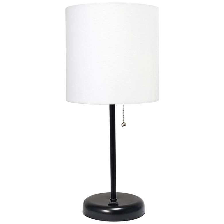 Image 2 Oslo 19 1/2 inchH Black Outlet Table Desk Lamp with White Shade