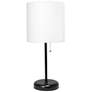 Oslo 19 1/2"H Black Outlet Table Desk Lamp with White Shade