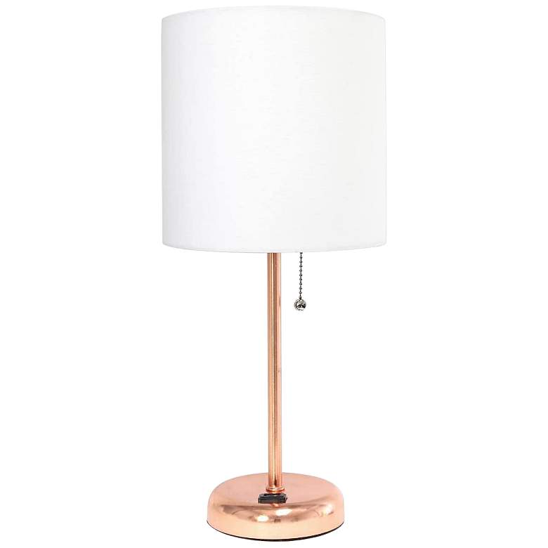 Image 2 Oslo 19 1/2 inchH Gold Outlet Table Desk Lamp with White Shade