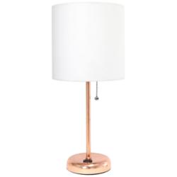 Oslo 19 1/2&quot;H Gold Outlet Table Desk Lamp with White Shade