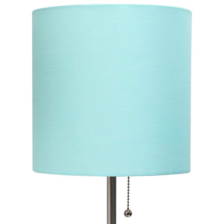 Image 3 Oslo 19 1/2 inchH Steel Outlet Table Desk Lamp with Aqua Shade more views