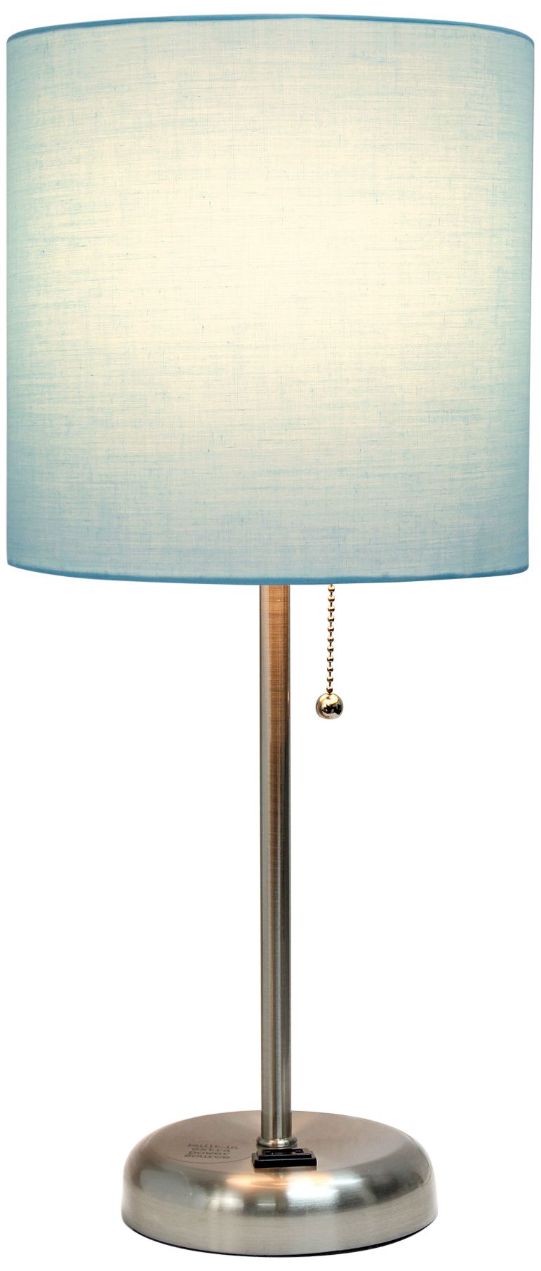 Oslo 19 1/2"H Steel Outlet Table Desk Lamp with Aqua Shade
