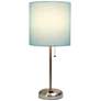 Oslo 19 1/2"H Steel Outlet Table Desk Lamp with Aqua Shade