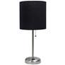 2_Oslo 19 1/2"H Steel Outlet Table Desk Lamp with Black Shade