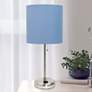 Oslo 19 1/2"H Steel Outlet Table Desk Lamp with Blue Shade