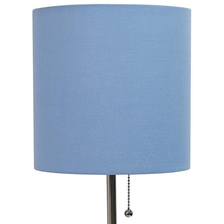 Image 3 Oslo 19 1/2 inchH Steel Outlet Table Desk Lamp with Blue Shade more views