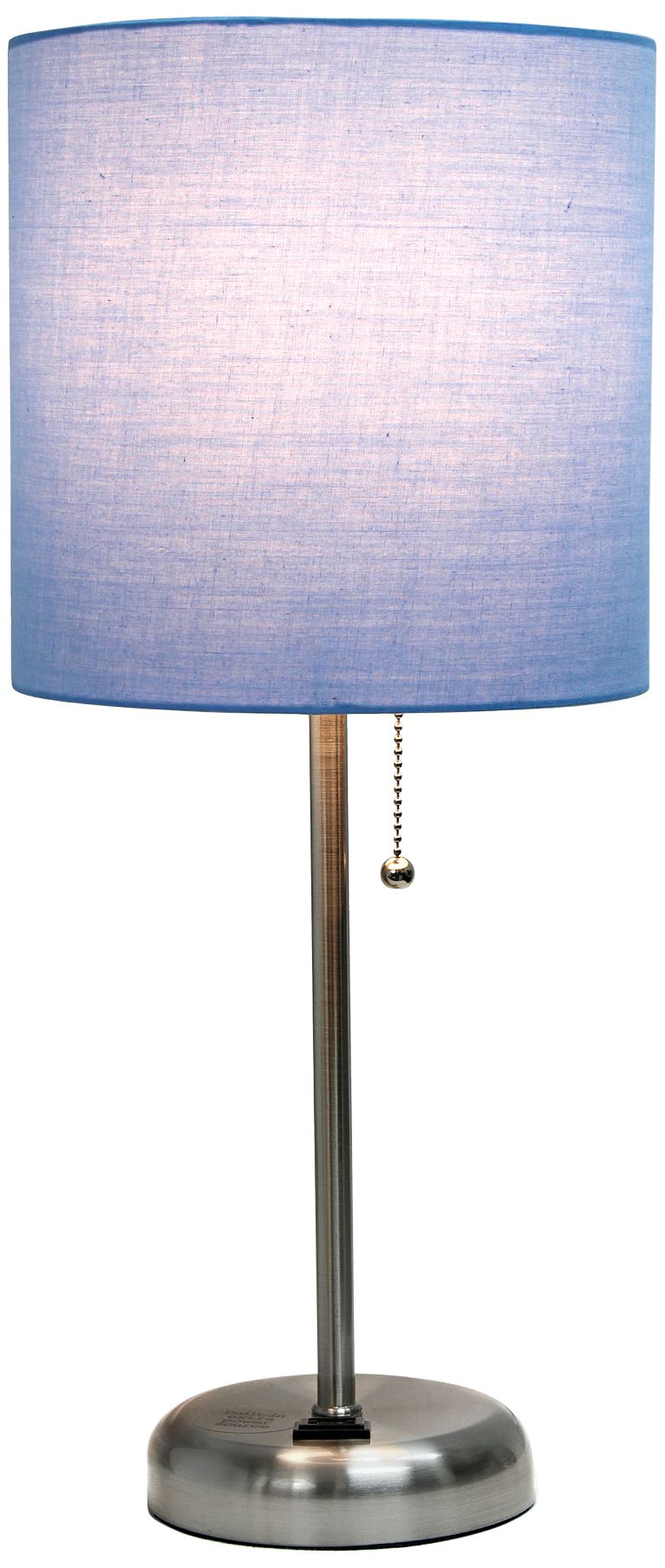 Oslo 19 1/2"H Steel Outlet Table Desk Lamp with Blue Shade