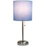Oslo 19 1/2"H Steel Outlet Table Desk Lamp with Blue Shade