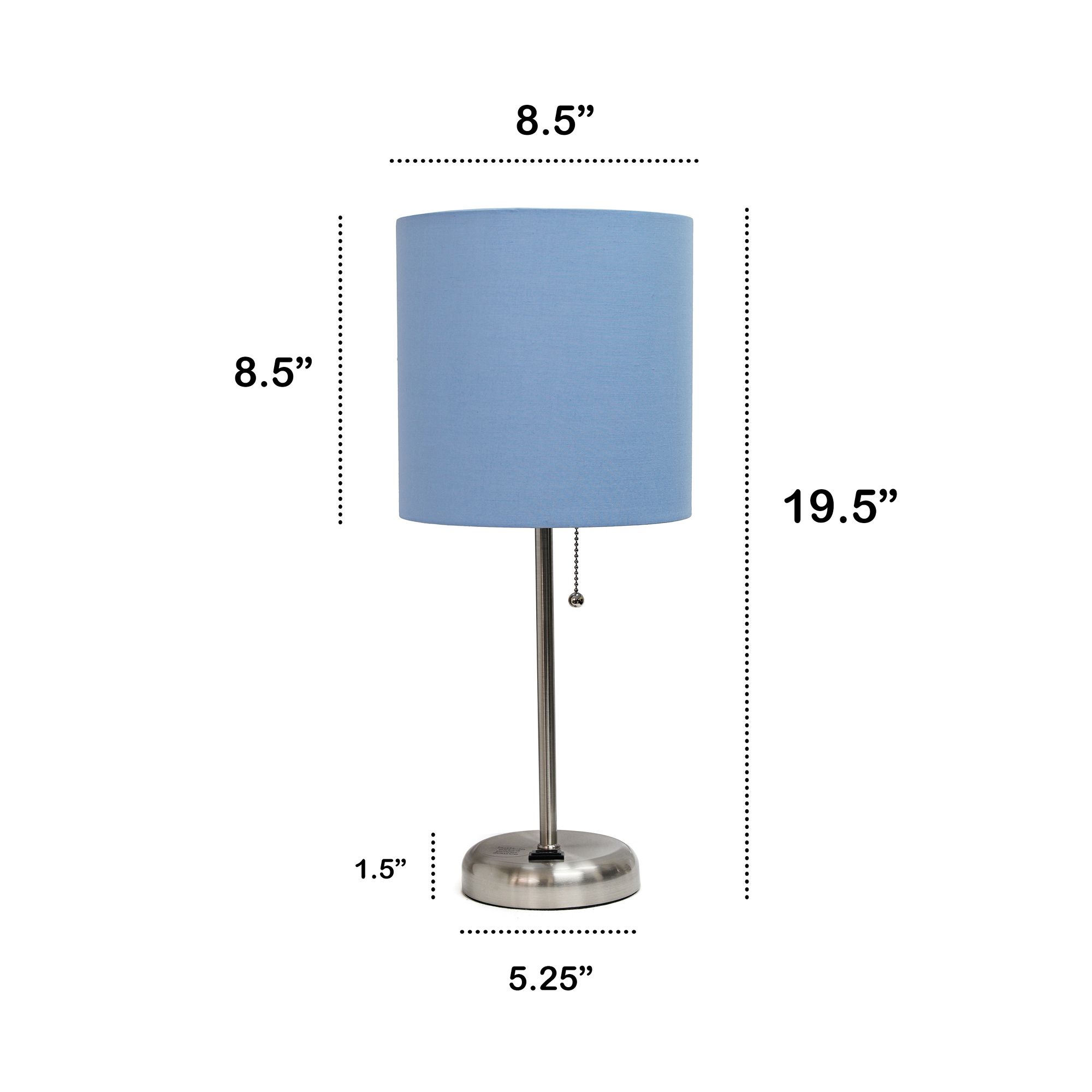 Oslo 19 1/2"H Steel Outlet Table Desk Lamp with Blue Shade