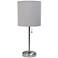 Oslo 19 1/2"H Steel Outlet Table Desk Lamp with Gray Shade