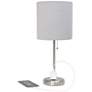Oslo 19 1/2"H Steel Outlet Table Desk Lamp with Gray Shade