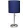 Oslo 19 1/2"H Steel Outlet Table Desk Lamp with Navy Shade