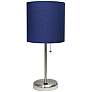 2_Oslo 19 1/2"H Steel Outlet Table Desk Lamp with Navy Shade