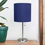 1_Oslo 19 1/2"H Steel Outlet Table Desk Lamp with Navy Shade