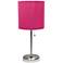 Oslo 19 1/2"H Steel Outlet Table Desk Lamp with Pink Shade