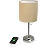 Oslo 19 1/2"H Steel Outlet Table Desk Lamp with Tan Shade