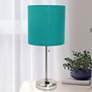 Thumbnail1 of Oslo 19 1/2"H Steel Outlet Table Desk Lamp with Teal Shade