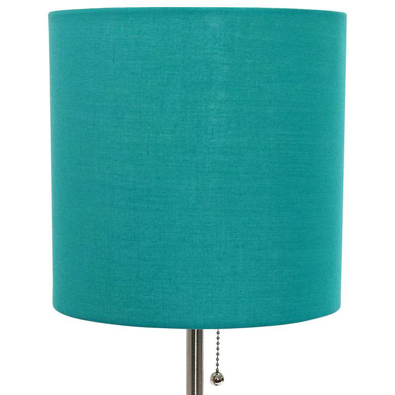 Image 3 Oslo 19 1/2 inchH Steel Outlet Table Desk Lamp with Teal Shade more views