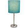 Oslo 19 1/2"H Steel Outlet Table Desk Lamp with Teal Shade