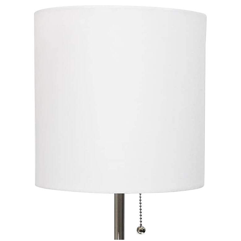 Image 3 Oslo 19 1/2"H Steel Outlet Table Desk Lamp with White Shade more views