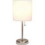 Oslo 19 1/2"H Steel Outlet Table Desk Lamp with White Shade