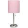 Oslo 19 1/2"H Steel USB Table Desk Lamp w/ Light Pink Shade