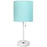 Oslo 19 1/2"H White Outlet Table Desk Lamp with Aqua Shade