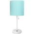 Oslo 19 1/2"H White Outlet Table Desk Lamp with Aqua Shade
