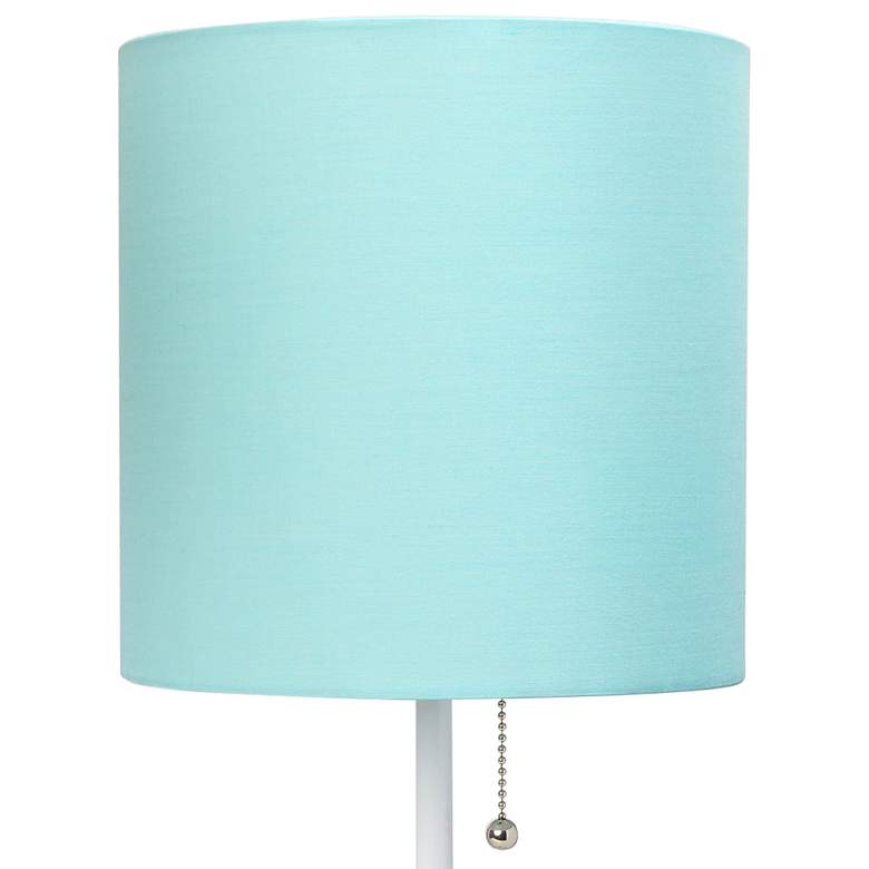 Image 3 Oslo 19 1/2 inchH White Outlet Table Desk Lamp with Aqua Shade more views