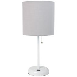 Oslo 19 1/2&quot;H White Outlet Table Desk Lamp with Gray Shade