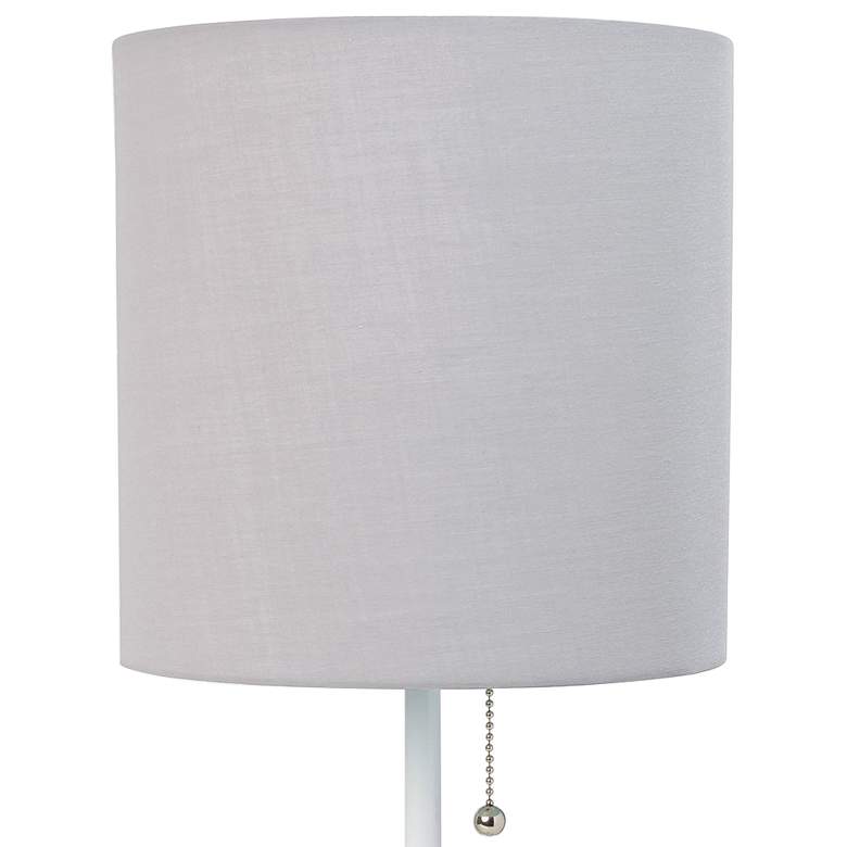 Image 3 Oslo 19 1/2"H White Outlet Table Desk Lamp with Gray Shade more views