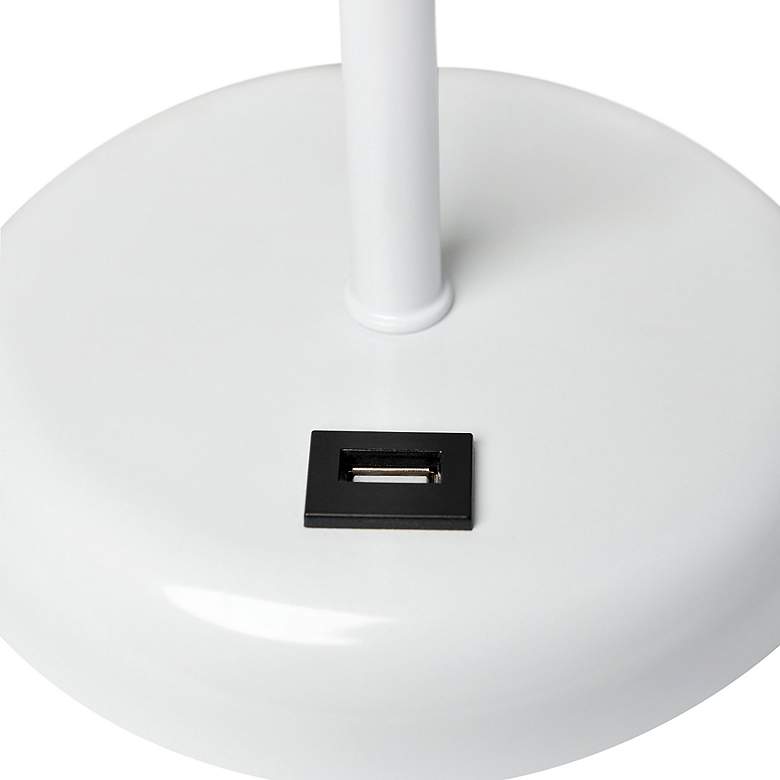 Image 5 Oslo 19 1/2"H White Outlet Table Desk Lamp with Gray Shade more views