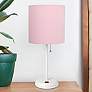 Oslo 19 1/2"H White Outlet Table Desk Lamp with Pink Shade