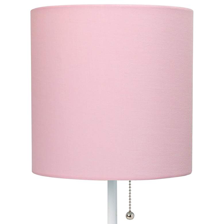 Image 3 Oslo 19 1/2"H White Outlet Table Desk Lamp with Pink Shade more views