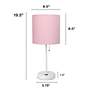 Oslo 19 1/2"H White Outlet Table Desk Lamp with Pink Shade