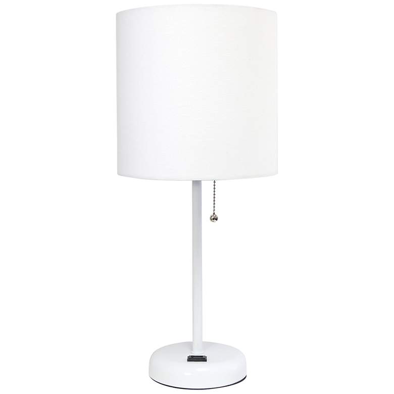 Image 2 Oslo 19 1/2 inchH White Outlet Table Desk Lamp with White Shade