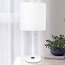 Oslo 19 1/2"H White Outlet Table Desk Lamp with White Shade