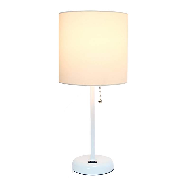 Image 6 Oslo 19 1/2"H White Outlet Table Desk Lamp with White Shade more views
