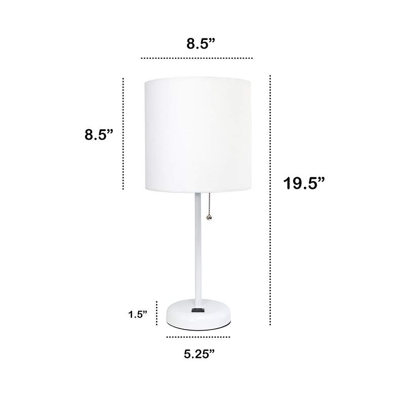Image 7 Oslo 19 1/2"H White Outlet Table Desk Lamp with White Shade more views