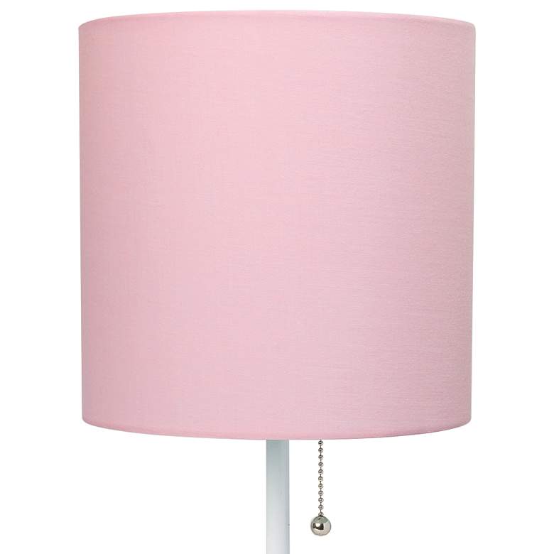 Image 3 Oslo 19 1/2"H White USB Table Desk Lamp w/ Light Pink Shade more views