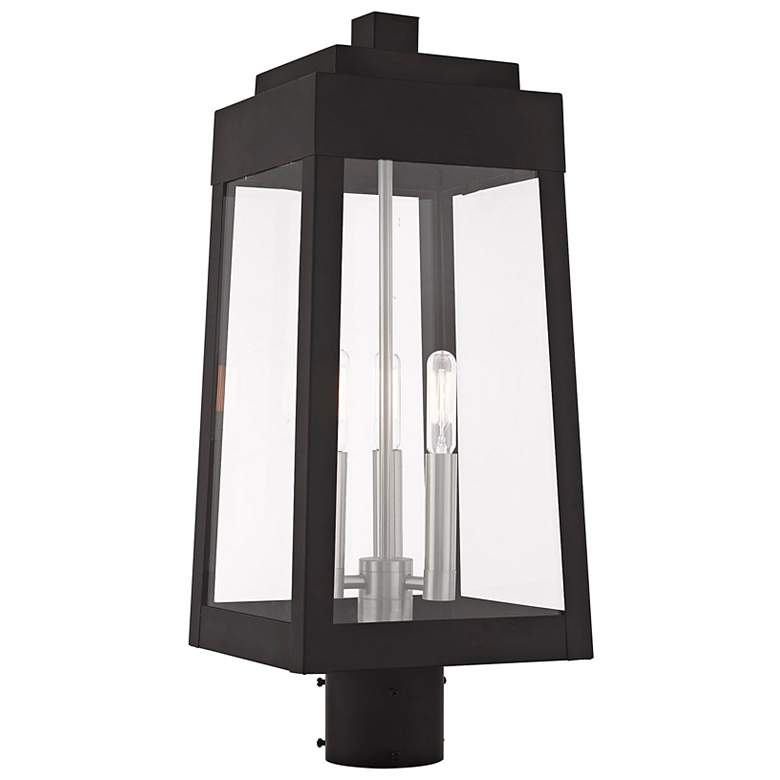 Image 2 Oslo 20 1/2" High Black 3-Light Outdoor Post Light