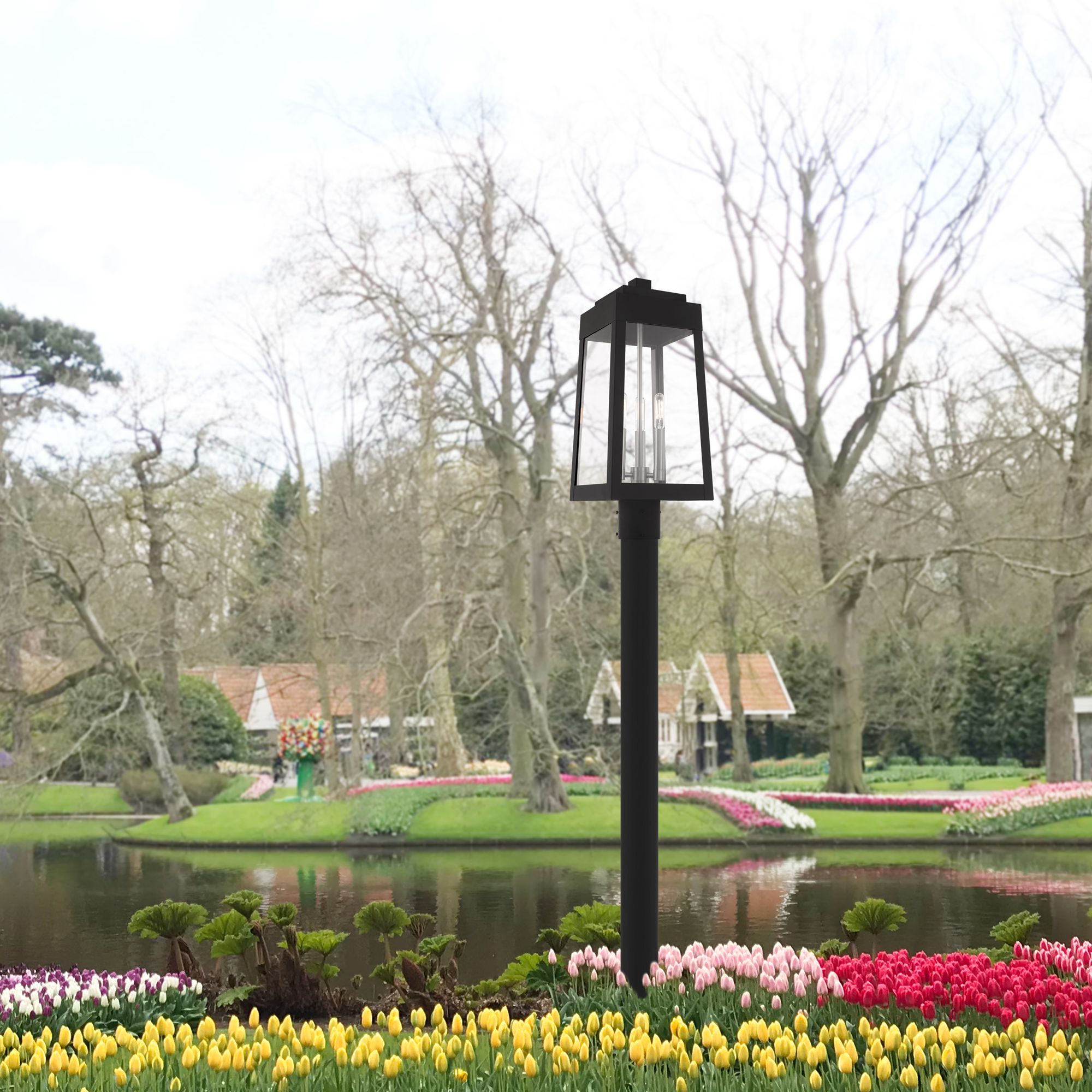 Oslo 20 1/2" High Black 3-Light Outdoor Post Light