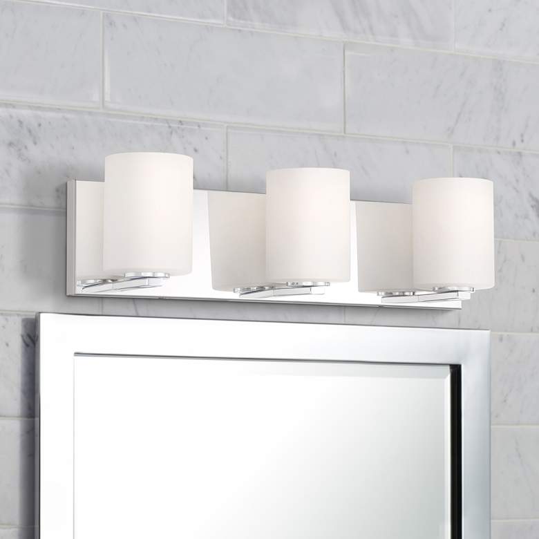 Image 1 Oslo 22" Wide Chrome Metal 3-Light LED Bath Light