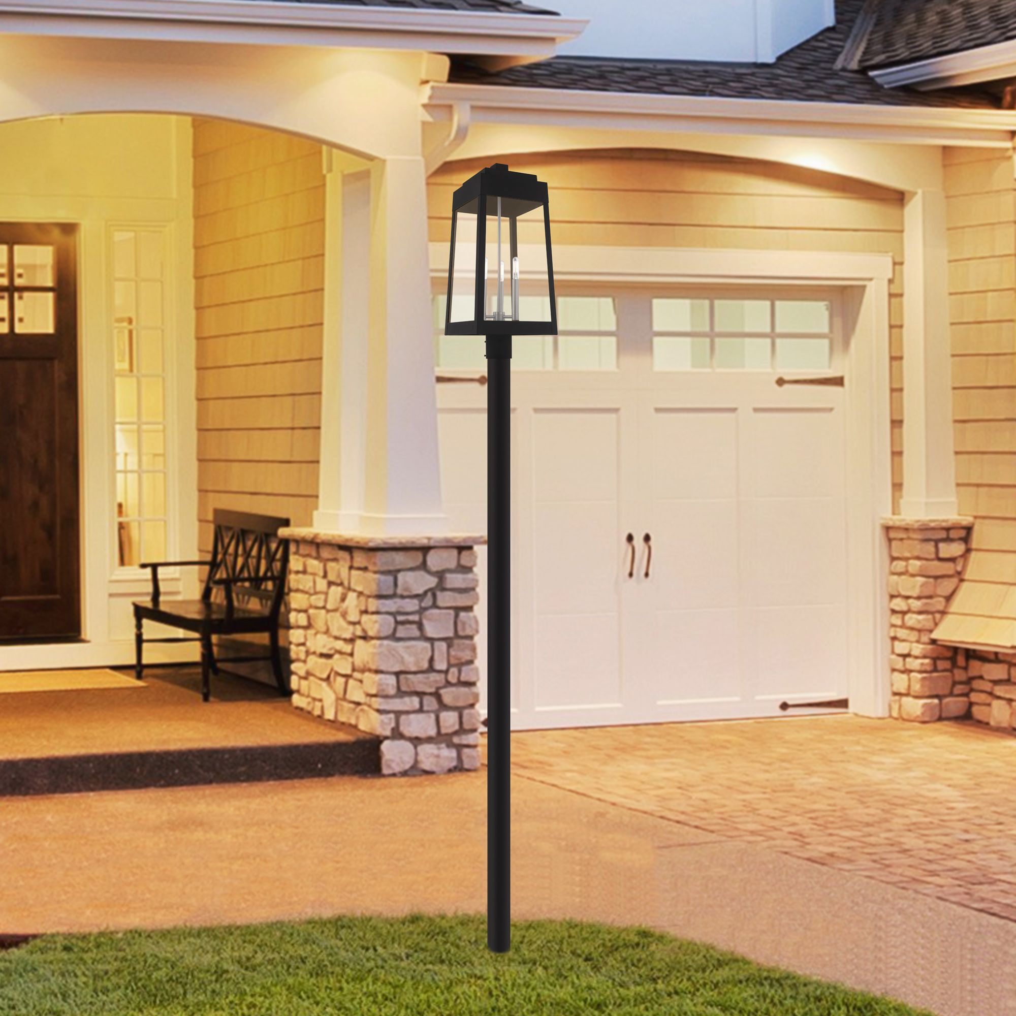 Oslo 24 3/4" High Black 3-Light Outdoor Post Light